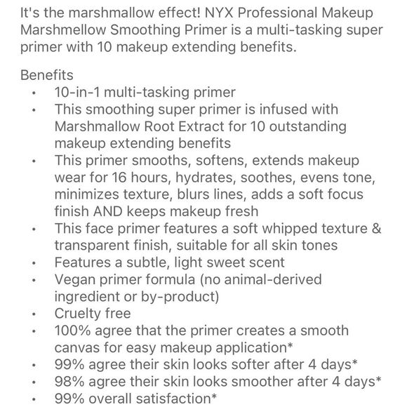 $11❤️‍🔥 NYX Marshmellow Smoothing Primer 🪞 NEW Full Size Makeup Foundation - Picture 5 of 5